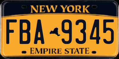 NY license plate FBA9345
