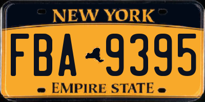 NY license plate FBA9395