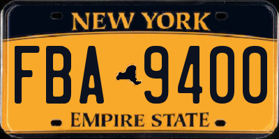 NY license plate FBA9400