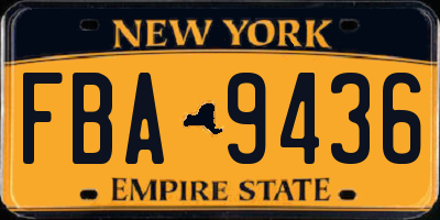 NY license plate FBA9436
