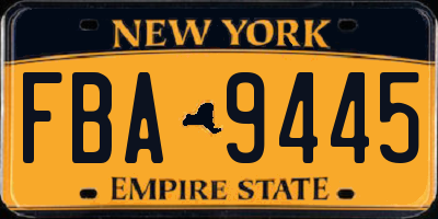 NY license plate FBA9445
