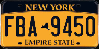 NY license plate FBA9450