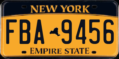 NY license plate FBA9456