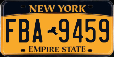 NY license plate FBA9459