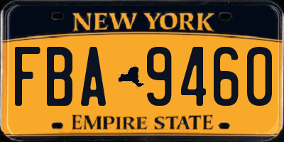 NY license plate FBA9460