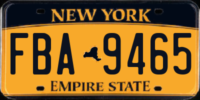 NY license plate FBA9465