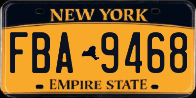 NY license plate FBA9468