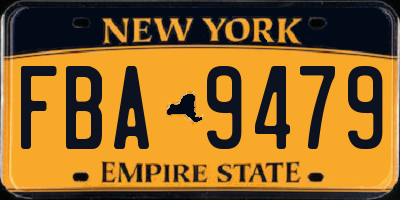 NY license plate FBA9479