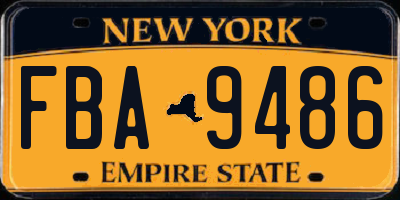 NY license plate FBA9486