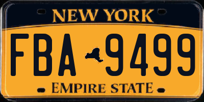 NY license plate FBA9499