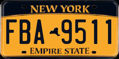 NY license plate FBA9511