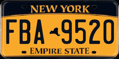 NY license plate FBA9520