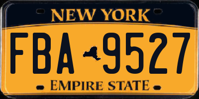 NY license plate FBA9527