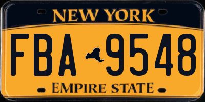 NY license plate FBA9548