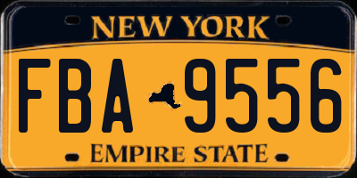 NY license plate FBA9556