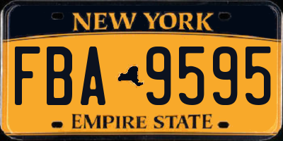NY license plate FBA9595