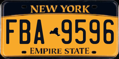 NY license plate FBA9596