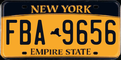 NY license plate FBA9656