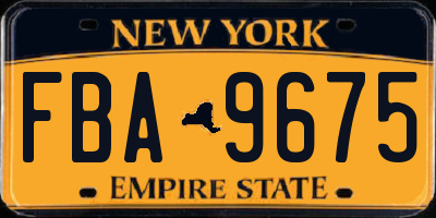 NY license plate FBA9675
