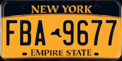 NY license plate FBA9677