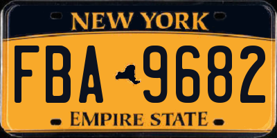 NY license plate FBA9682