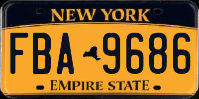 NY license plate FBA9686