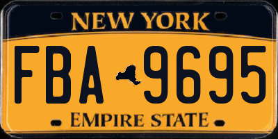 NY license plate FBA9695