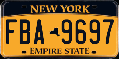 NY license plate FBA9697