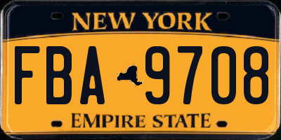 NY license plate FBA9708