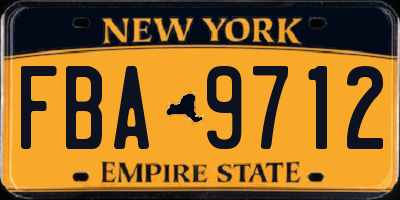 NY license plate FBA9712