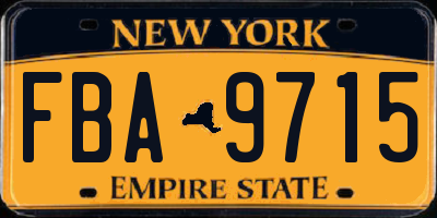 NY license plate FBA9715