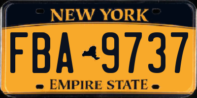 NY license plate FBA9737