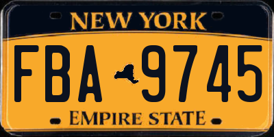 NY license plate FBA9745