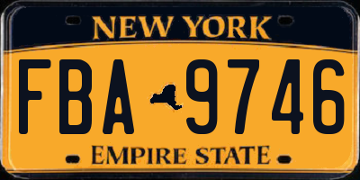 NY license plate FBA9746
