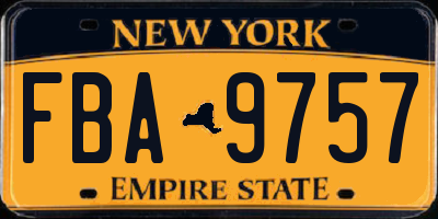 NY license plate FBA9757