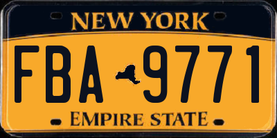 NY license plate FBA9771