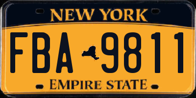 NY license plate FBA9811