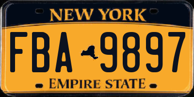 NY license plate FBA9897