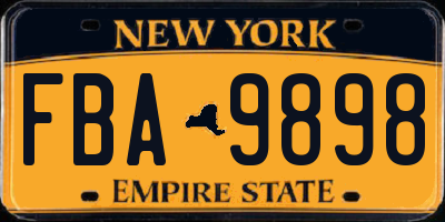 NY license plate FBA9898
