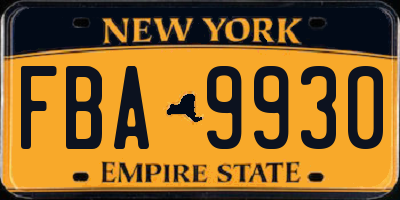 NY license plate FBA9930