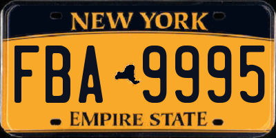 NY license plate FBA9995