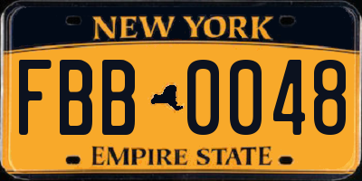 NY license plate FBB0048