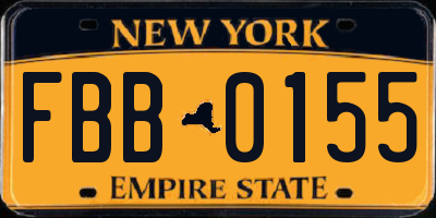 NY license plate FBB0155
