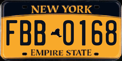 NY license plate FBB0168