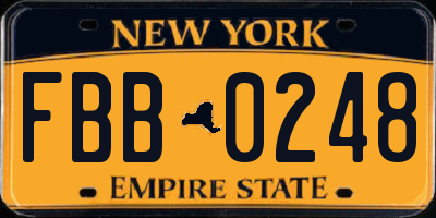 NY license plate FBB0248