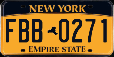 NY license plate FBB0271