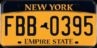NY license plate FBB0395