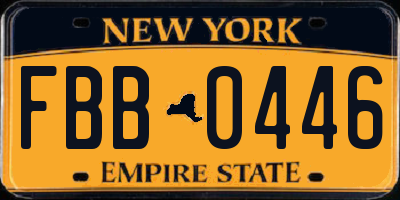 NY license plate FBB0446
