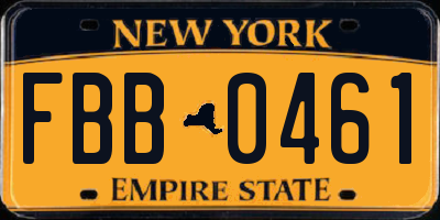 NY license plate FBB0461
