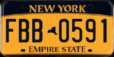 NY license plate FBB0591